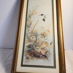 VINTAGE HUMMINGBIRD FLORAL ART
